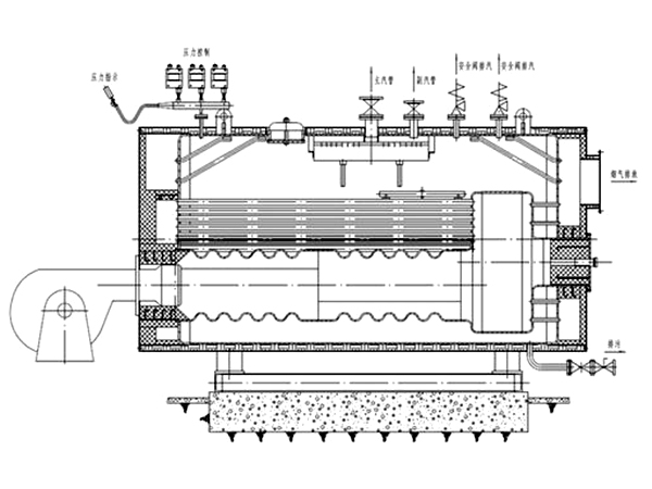 工业蒸汽锅炉结构图